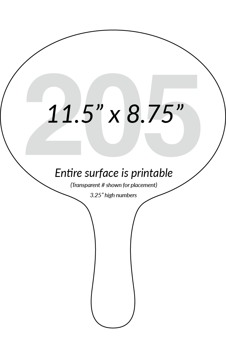 2mm Cartonplast, Better Bidders Oval Shape Auction Paddle Set, 1-Piece  White Plastic (1-40)
